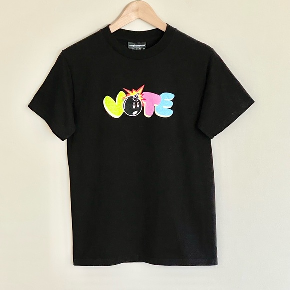 NEW The Hundreds VOTE Graphic Font Black T Shirt Men’s size Small - Picture 2 of 6
